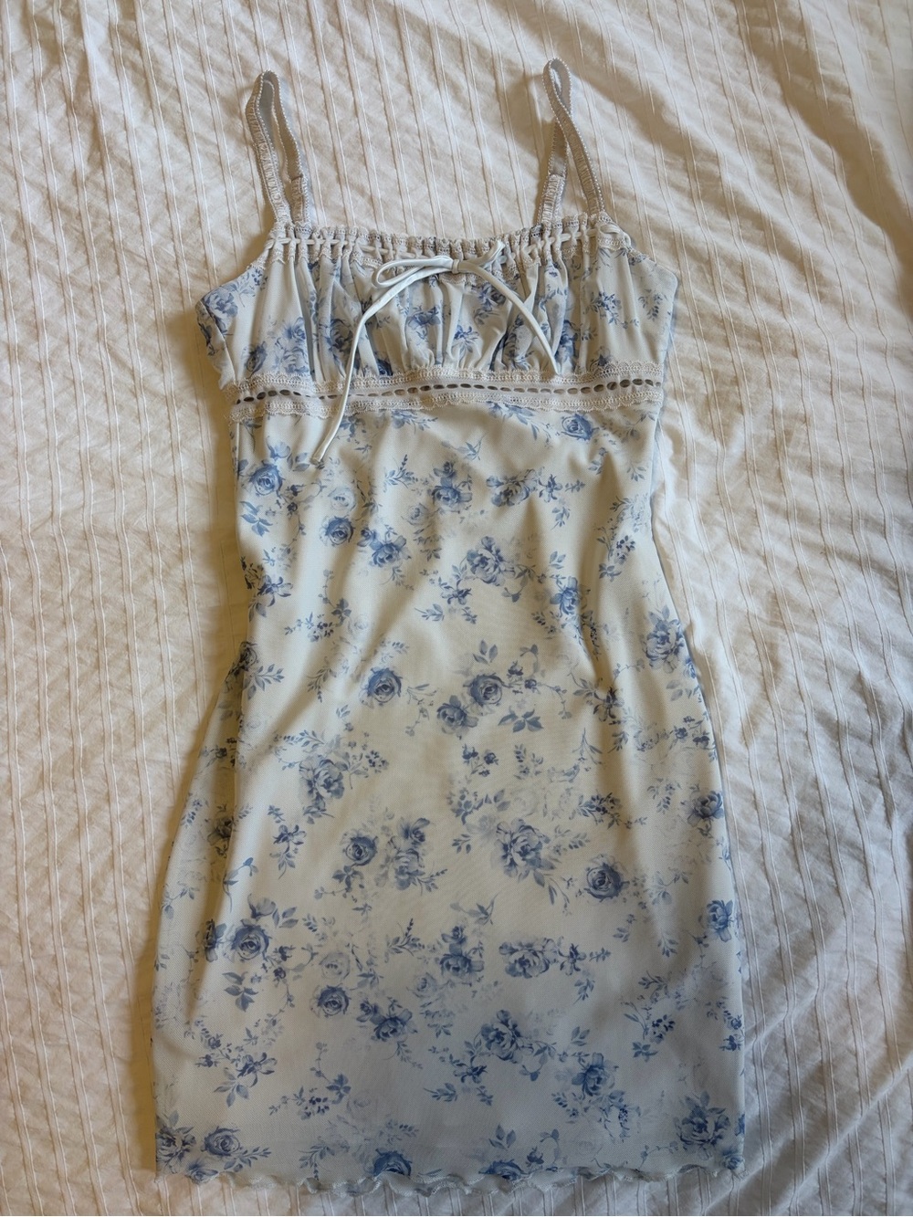Garage Blue and White Floral Mini Dress